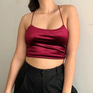 Red Velvet Cropped Top
